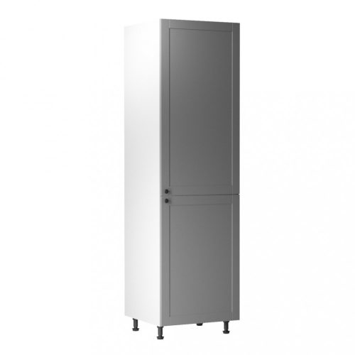 Szekrény beépíthető hűtőre, szürke matt/fehér, univerzális, LAYLA D60ZL