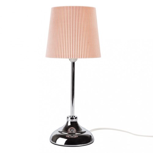 Asztali lámpa, fém/rózsaszín textil lámpabúra, GAIDEN