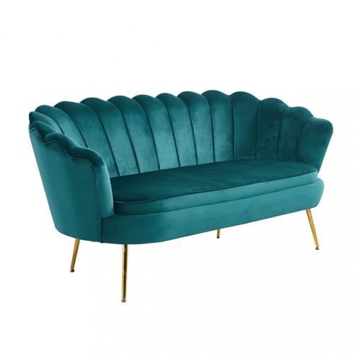 Luxus heverő, 2,5-es ülés, smaragd/arany, Art-deco, NOBLIN